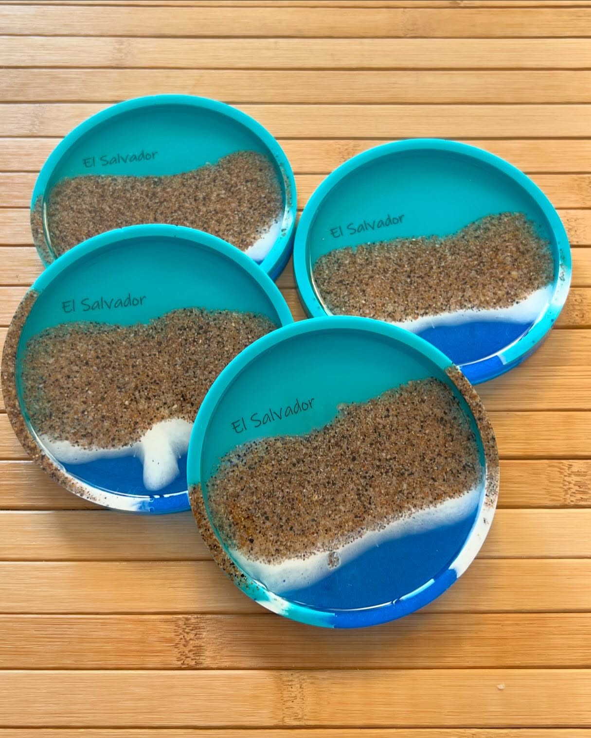 Colorful coral reef design epoxy resin serving board